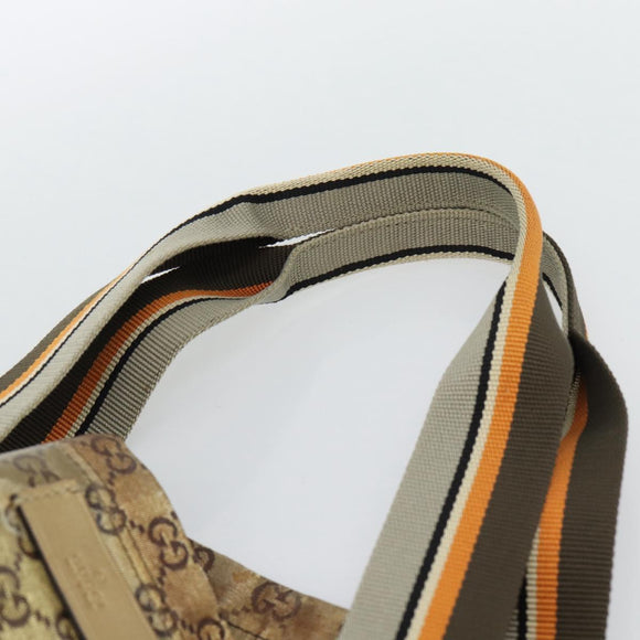 GUCCI GG Crystal Tote Bag Coated Canvas Beige 189669 Auth 188731