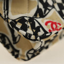 CHANEL Mini Matelasse Chain Shoulder Pouch Satin Beige Silver CC Auth 188736M-10
