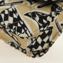 CHANEL Mini Matelasse Chain Shoulder Pouch Satin Beige Silver CC Auth 188736M-11