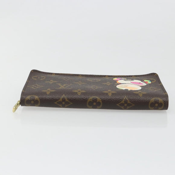 LOUIS VUITTON Monogram Panda Porte Monnaie Zip Long Wallet M61729 LV Auth 188739