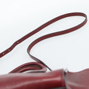 PRADA Hand Bag Leather 2way Red Silver Auth 188750M-15