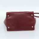 PRADA Hand Bag Leather 2way Red Silver Auth 188750M-5