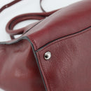 PRADA Hand Bag Leather 2way Red Silver Auth 188750M-16