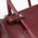 PRADA Hand Bag Leather 2way Red Silver Auth 188750M-19