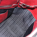 PRADA Hand Bag Leather 2way Red Silver Auth 188750M-22