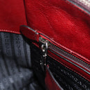 PRADA Hand Bag Leather 2way Red Silver Auth 188750M-24