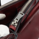 PRADA Hand Bag Leather 2way Red Silver Auth 188750M-26