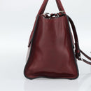 PRADA Hand Bag Leather 2way Red Silver Auth 188750M-3
