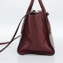 PRADA Hand Bag Leather 2way Red Silver Auth 188750M-4