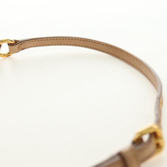 Miu Miu Matelasse Shoulder Bag Leather Beige Gold Auth 188751M