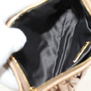 Miu Miu Matelasse Shoulder Bag Leather Beige Gold Auth 188751M-10