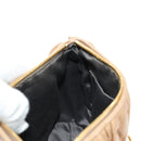 Miu Miu Matelasse Shoulder Bag Leather Beige Gold Auth 188751M-22