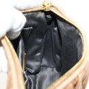 Miu Miu Matelasse Shoulder Bag Leather Beige Gold Auth 188751M-23