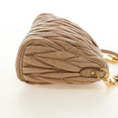 Miu Miu Matelasse Shoulder Bag Leather Beige Gold Auth 188751M-4