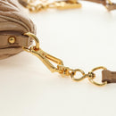 Miu Miu Matelasse Shoulder Bag Leather Beige Gold Auth 188751M-9