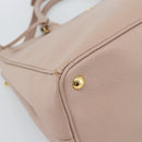 PRADA Galleria Hand Bag Safiano Leather 2way Pink Gold Auth 188752V-17