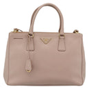 PRADA Galleria Hand Bag Safiano Leather 2way Pink Gold Auth 188752V-13