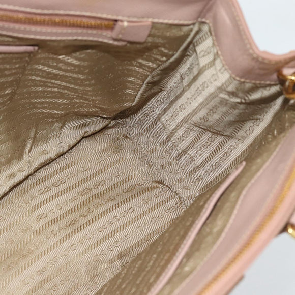 PRADA Galleria Hand Bag Safiano Leather 2way Pink Gold Auth 188752V
