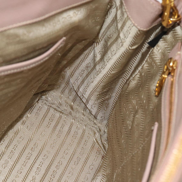 PRADA Galleria Hand Bag Safiano Leather 2way Pink Gold Auth 188752V