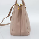 PRADA Galleria Hand Bag Safiano Leather 2way Pink Gold Auth 188752V-4