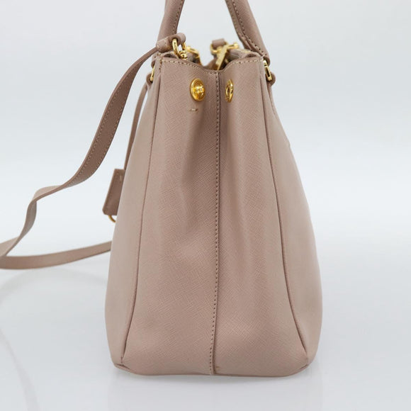 PRADA Galleria Hand Bag Safiano Leather 2way Pink Gold Auth 188752V