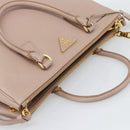 PRADA Galleria Hand Bag Safiano Leather 2way Pink Gold Auth 188752V-6
