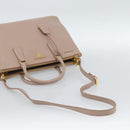 PRADA Galleria Hand Bag Safiano Leather 2way Pink Gold Auth 188752V-8
