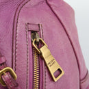 PRADA Hand Bag Leather Purple Gold Auth 188753M-19