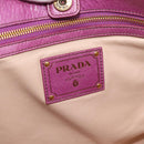 PRADA Hand Bag Leather Purple Gold Auth 188753M-23