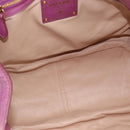 PRADA Hand Bag Leather Purple Gold Auth 188753M-10