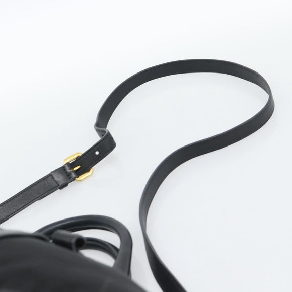 PRADA Hand Bag Nylon 2way Black Gold Auth 188755A
