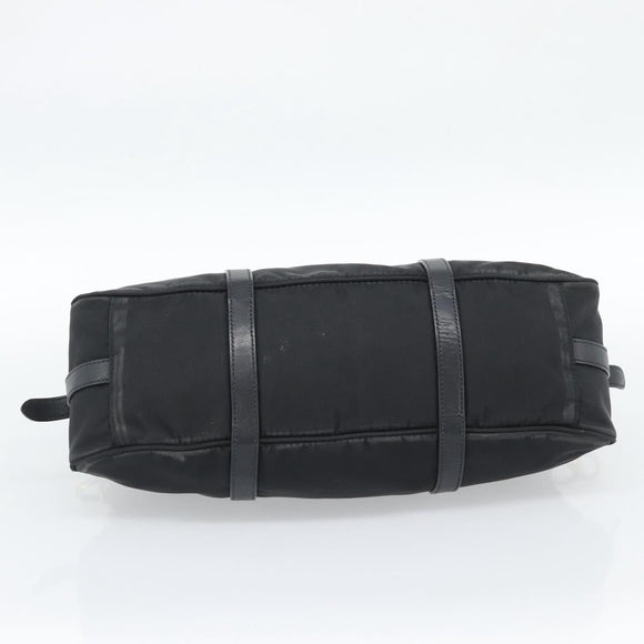 PRADA Hand Bag Nylon 2way Black Gold Auth 188755A