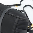 PRADA Hand Bag Nylon 2way Black Gold Auth 188755A-12
