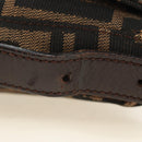 FENDI Zucca Canvas Mamma Baguette Shoulder Bag Black Brown Auth 188756SAM-9