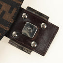 FENDI Zucca Canvas Mamma Baguette Shoulder Bag Black Brown Auth 188756SAM-22