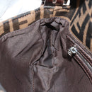 FENDI Zucca Canvas Mamma Baguette Shoulder Bag Black Brown Auth 188756SAM-24