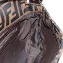FENDI Zucca Canvas Mamma Baguette Shoulder Bag Black Brown Auth 188756SAM-25