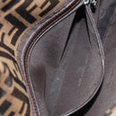 FENDI Zucca Canvas Mamma Baguette Shoulder Bag Black Brown Auth 188756SAM-27