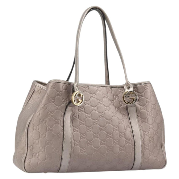 GUCCI GG Canvas Guccissima Miss GG Bag Leather Pink Silver 232957 Auth 188757V