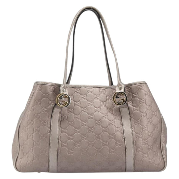 GUCCI GG Canvas Guccissima Miss GG Bag Leather Pink Silver 232957 Auth 188757V