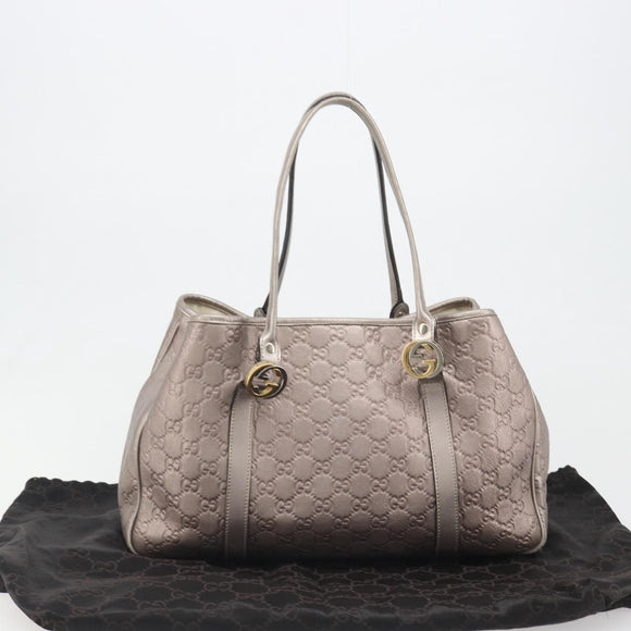 GUCCI GG Canvas Guccissima Miss GG Bag Leather Pink Silver 232957 Auth 188757V