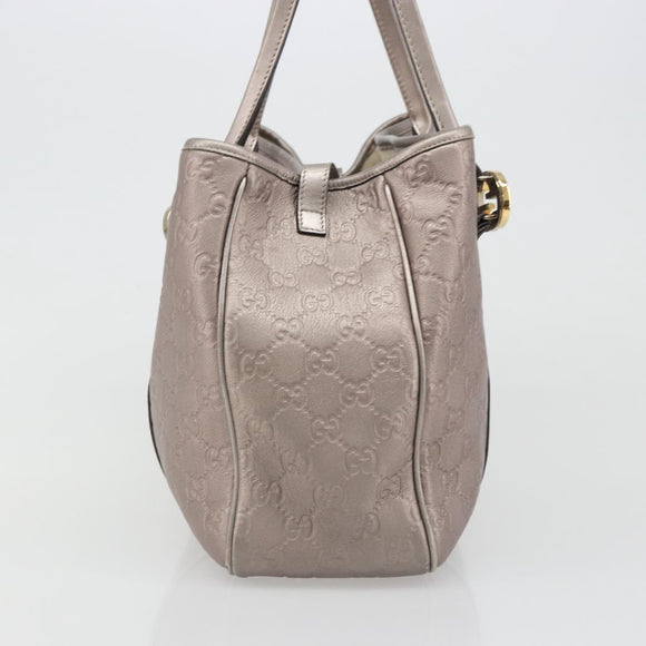 GUCCI GG Canvas Guccissima Miss GG Bag Leather Pink Silver 232957 Auth 188757V