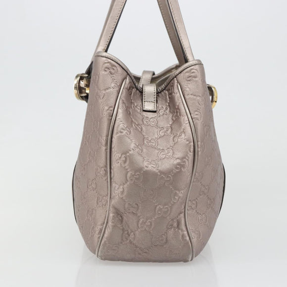 GUCCI GG Canvas Guccissima Miss GG Bag Leather Pink Silver 232957 Auth 188757V
