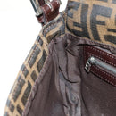 FENDI Zucca Canvas Mamma Baguette Shoulder Bag Black Brown Auth 188763SAM-23