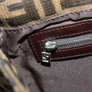 FENDI Zucca Canvas Mamma Baguette Shoulder Bag Black Brown Auth 188763SAM-24