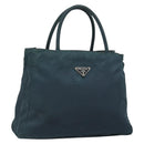 PRADA Hand Bag Nylon Green Silver Auth 188780-1