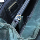 PRADA Hand Bag Nylon Green Silver Auth 188780-21