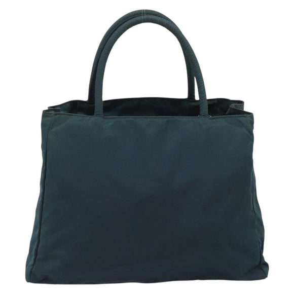 PRADA Hand Bag Nylon Green Silver Auth 188780