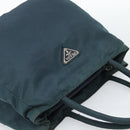 PRADA Hand Bag Nylon Green Silver Auth 188780-6