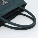 PRADA Hand Bag Nylon Green Silver Auth 188780-7